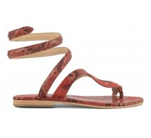 (image for) Sconti Dal 35% Al 70% Wrap up pyton printing leather sandal F0817888-0281